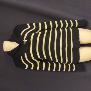 Ralph Lauren Black Label Gold and Black Cowl Neck Sweater